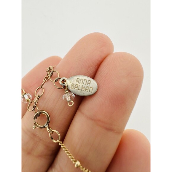 Anna Balkan 14k Gold Filled Chalcedony Charm Necklace 18” - Picture 4 of 5